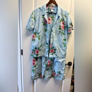 Columbia Women’s XL Tank Dress and Short-Sleeve Button-Up Floral Set
